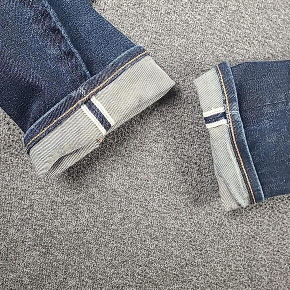 Uniqlo Selvedge Jeans Mens 34x33 Raw Japanese Kaihara Fabric Slim Straight Low - Picture 9 of 9